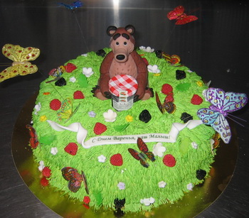  Торт Медведь с банкой варенья 